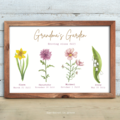 Floral Watercolor Family Gardens 8x10" Digital Download 