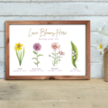 Floral Watercolor Family Gardens 8x10" Digital Download 