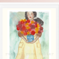 Dahlia Flower Girl Print