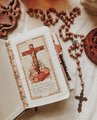 Antique Jesus Crucifix Floral Holy Card Printable PDF Sticker Catholic Planner Prayer