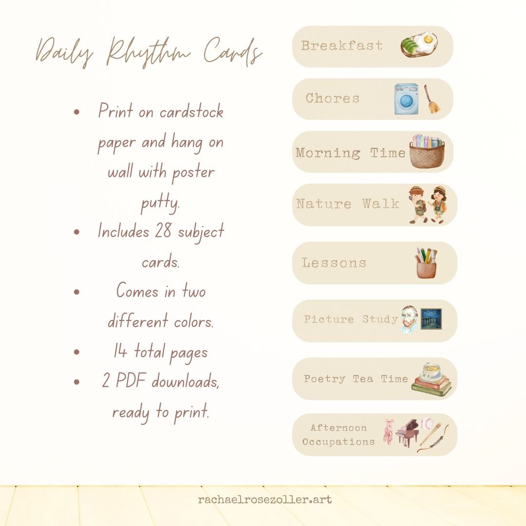 Homeschool Daily Rhythm Cards PDF Download 