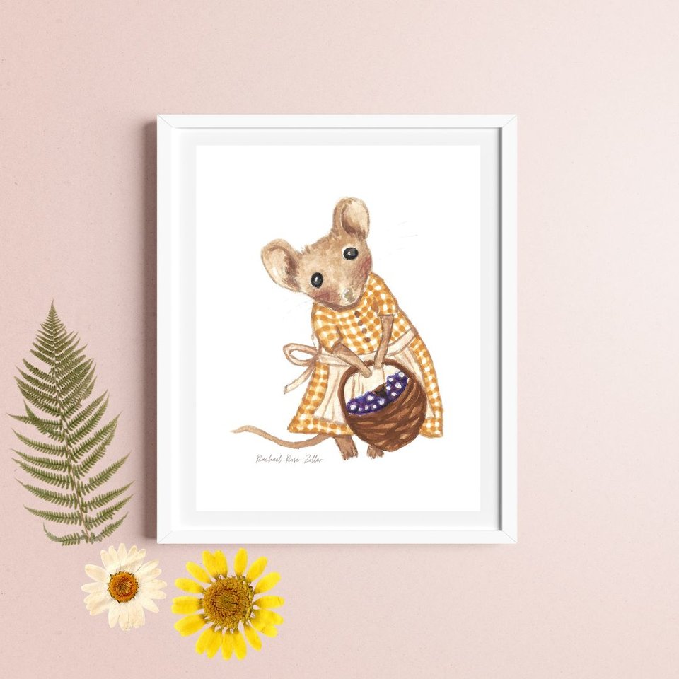 Hazel Mouse 4x6" print