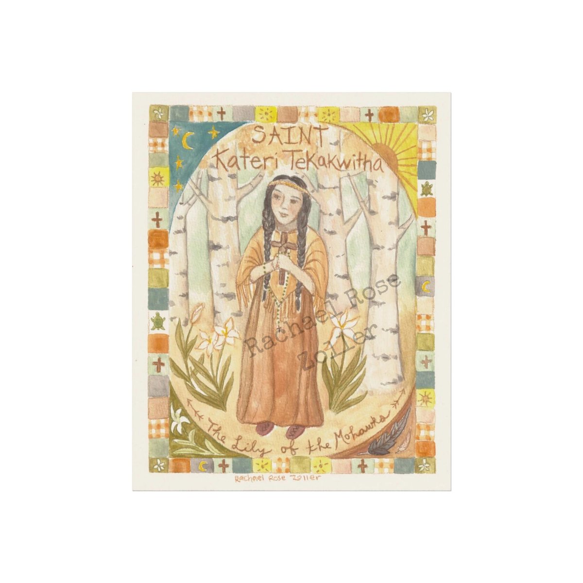 St. Kateri Fine Art Print Catholic Saint Art patron saint gift
