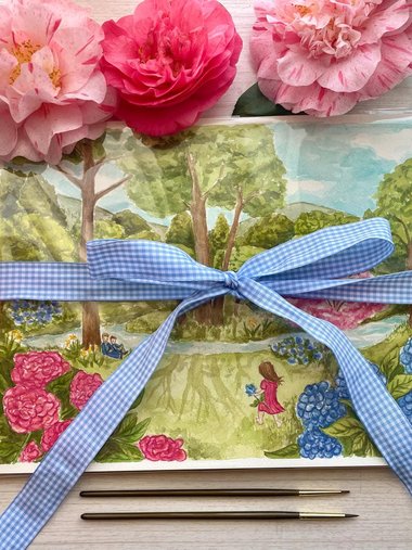 Custom Original Watercolor Painting from Your Photo Garden, Cottage, Landscape, Floral, or Bouquet 